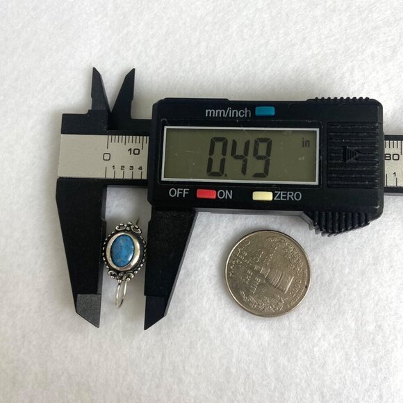 Sterling Silver 925 Oval Blue Denim Lapis Scrollwork Dangle Kidney Wire Earrings - Picture 15 of 16